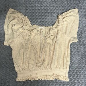 cream off the shoulder crop top